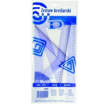 Komplet geometryczny duży z linijką 30cm 2002PR P