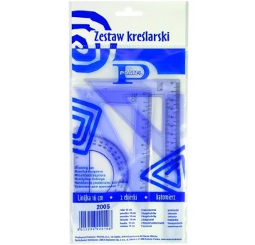 Komplet geometryczny z linijką 16cm 2005 PRATEL