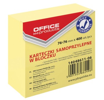 Kostka samoprzylepna OFFICE PRODUCTS, 76x76mm, 1x