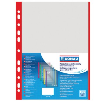 Koszulki na dokumenty DONAU, PP, A4, groszkowe, 4