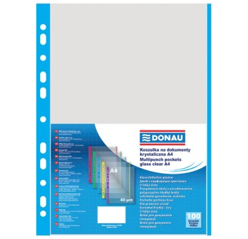 Koszulki na dokumenty DONAU, PP, A4, groszkowe, 4