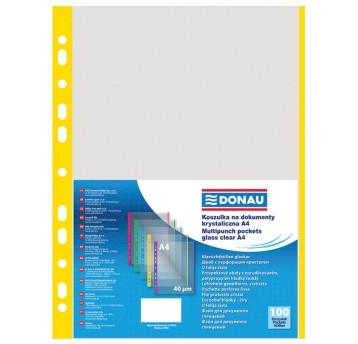 Koszulki na dokumenty DONAU, PP, A4, groszkowe, 4
