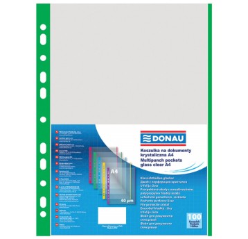 Koszulki na dokumenty DONAU, PP, A4, groszkowe, 4