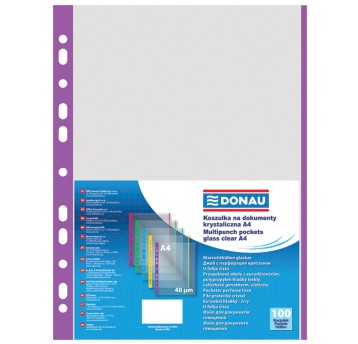 Koszulki na dokumenty DONAU, PP, A4, groszkowe, 4