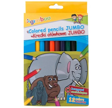 Kredki ołówkowe GIMBOO Jumbo, sześciokątne, 12szt