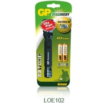 Latarka diodowa, korpus z aluminium i gumy, 2 x A