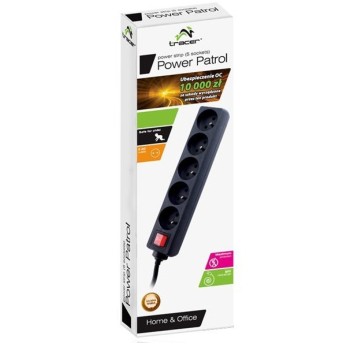 Listwa TRACER PowerPatrol czarna 5m 5 gniazd TRL-