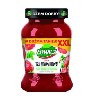 Łowicz Dżem truskawkowy mniej cukru 450g
