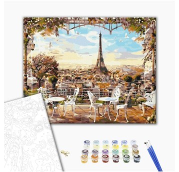 Malowanie po numerach BRUSHME, 40x50 cm, kawiarnia