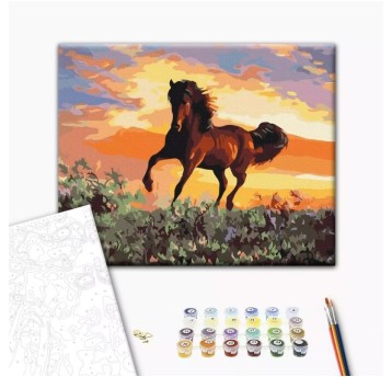 Malowanie po numerach BRUSHME, 40x50 cm, konie, 1