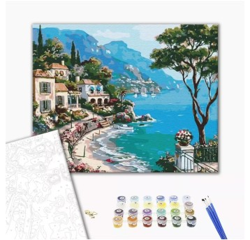 Malowanie po numerach BRUSHME, 40x50 cm, nabrzeże