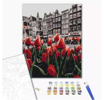 Malowanie po numerach BRUSHME, 40x50 cm, tulipany