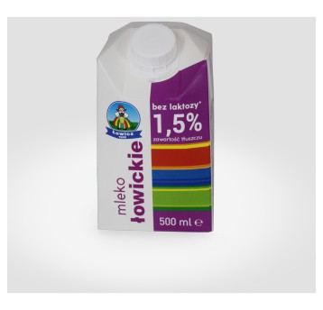 Mleko ŁOWICZ UHT bez laktozy 1.5% 0.5l