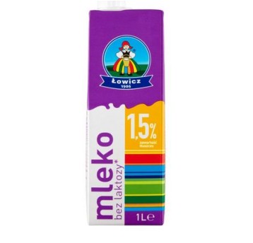 Mleko ŁOWICZ UHT bez laktozy 1,5% 1L