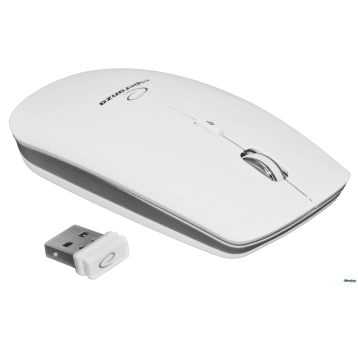 Mysz bezprzewodowa 2.4GHZ optyczna USB SATURN bia