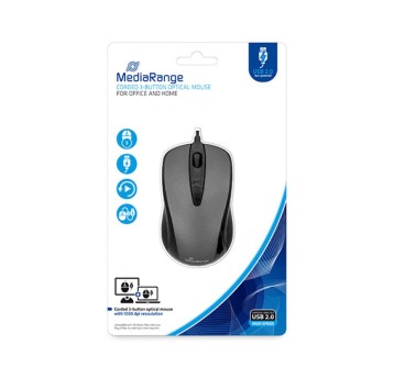 Myszka komputerowa MEDIARANGE, przewodowa, czarno