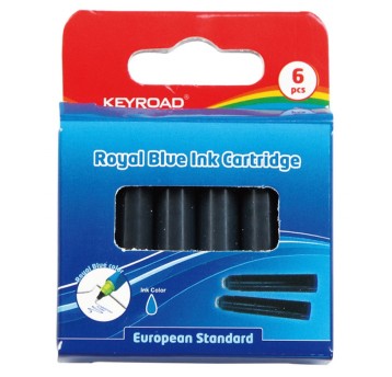 Naboje do piór KEYROAD, 6 szt., zawieszka, niebie