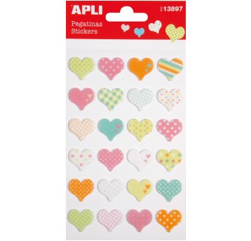 Naklejki APLI Hearts, z filcu, mix kolorów