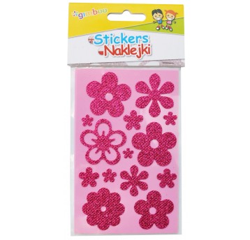 Naklejki GIMBOO Kwiatki, z brokatem, 8x12,5cm, za