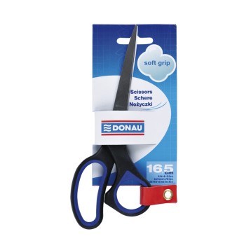 Nożyczki biurowe DONAU Soft Grip, 16,5cm, niebies