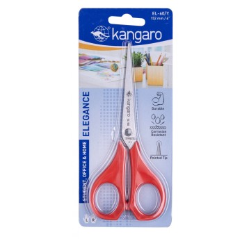 Nożyczki biurowe KANGARO, 15 cm, blister, mix kolo