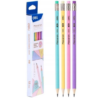 Ołówek HB MACARON 12szt EC025-HB DELI