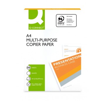 Papier ksero Q-CONNECT, A4, klasa C, 75gsm, 500 ar