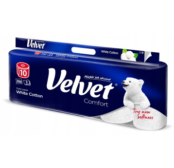 Papier toaletowy VELVET White Cotton COMFORT (10r)