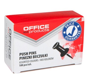 Pinezki beczułki OFFICE PRODUCTS, 100szt., mix ko
