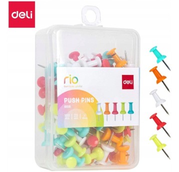 Pinezki do tablicy korkowej beczułki RIO 100szt E0