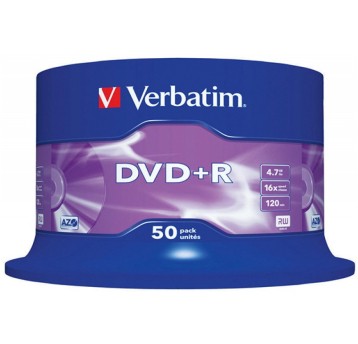 Płyta DVD+R VERBATIM AZO, 4,7GB, prędkość 16x, cak