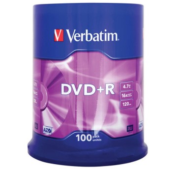 Płyta DVD+R VERBATIM AZO, 4,7GB, prędkość 16x, cak