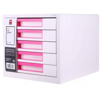 Pojemnik z 5 szufladami RIO biało-różowy Z01043 DE
