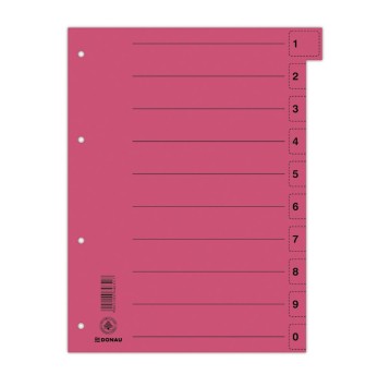 Przekładka DONAU, karton, A4, 235x300mm, 0-9, 1 k