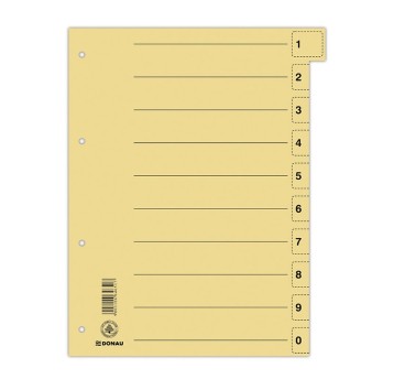 Przekładka DONAU, karton, A4, 235x300mm, 0-9, 1 k
