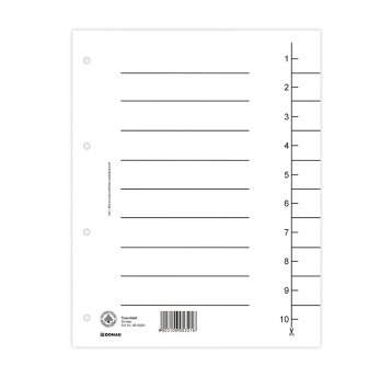 Przekładka DONAU, karton, A4, 235x300mm, 1-10, 1