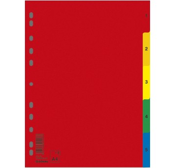 Przekładki DONAU, PP, A4, 230x297mm, 1-5, 5 kart,
