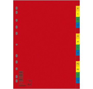 Przekładki DONAU, PP, A4, 230x297mm, A-Z, 16 kart,