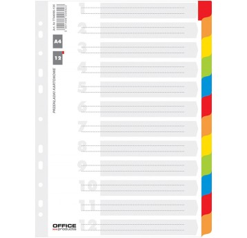 Przekładki OFFICE PRODUCTS, karton, A4, 227x297mm