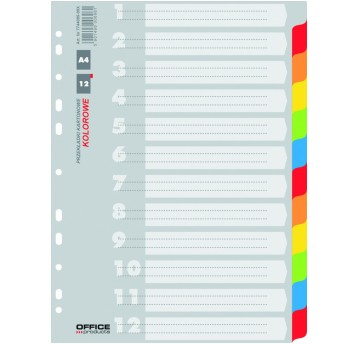 Przekładki OFFICE PRODUCTS, karton, A4, 227x297mm