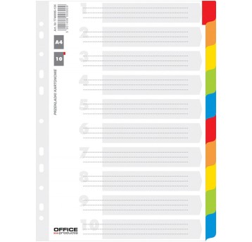 Przekładki OFFICE PRODUCTS, karton, A4, 227x297mm