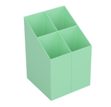 Przybornik na biurko ICO kwadratowy, plastikowy, z