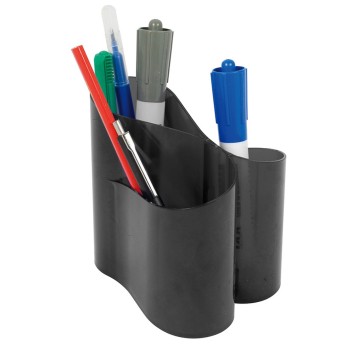 Przybornik na biurko ICO Lux, transparentny czarn