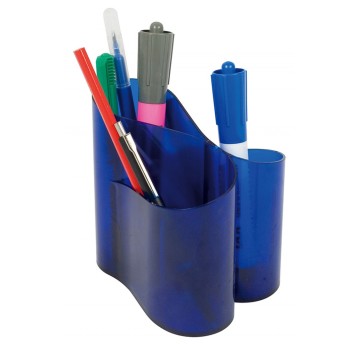 Przybornik na biurko ICO Lux, transparentny niebi