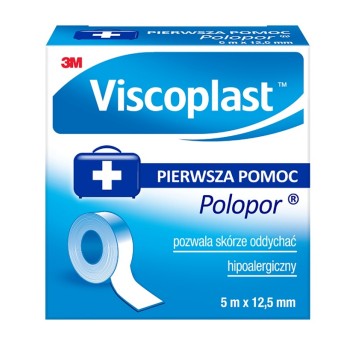 Przylepiec VISCOPLAST Polopor, 5mx12,5mm, rolka, 1