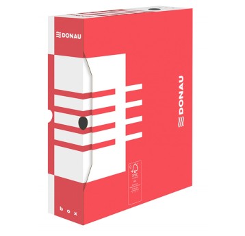 Pudło archiwizacyjne DONAU, karton, A4/80mm, czer
