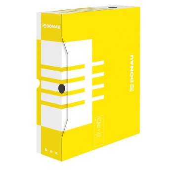 Pudło archiwizacyjne DONAU, karton, A4/80mm, żółte