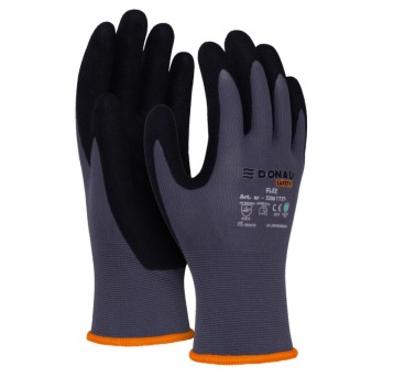 Rękawice DONAU SAFETY Flex, kat. II, rozm. 7, szar