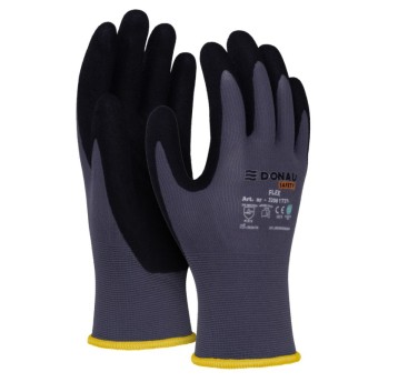 Rękawice DONAU SAFETY Flex, kat. II, rozm. 8, szar