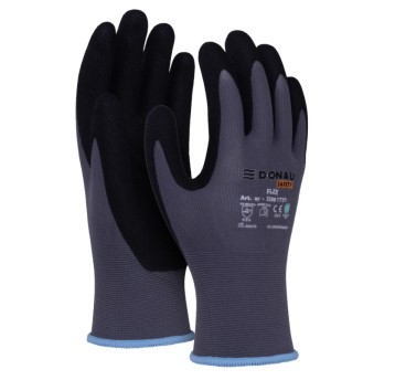 Rękawice DONAU SAFETY Flex, kat. II, rozm. 9, szar